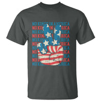No Kings In America T Shirt USA Flag Peace Sign Hand 4th of July Patriotic - Wonder Print Shop