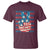 No Kings In America T Shirt USA Flag Peace Sign Hand 4th of July Patriotic - Wonder Print Shop