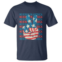 No Kings In America T Shirt USA Flag Peace Sign Hand 4th of July Patriotic - Wonder Print Shop