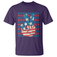 No Kings In America T Shirt USA Flag Peace Sign Hand 4th of July Patriotic - Wonder Print Shop