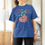 No Kings In America T Shirt For Women USA Flag Peace Sign Hand 4th of July Patriotic - Wonder Print Shop