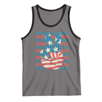 No Kings In America Tank Top USA Flag Peace Sign Hand 4th of July Patriotic - Wonder Print Shop