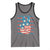 No Kings In America Tank Top USA Flag Peace Sign Hand 4th of July Patriotic - Wonder Print Shop