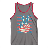 No Kings In America Tank Top USA Flag Peace Sign Hand 4th of July Patriotic - Wonder Print Shop