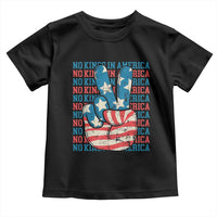 No Kings In America Toddler T Shirt USA Flag Peace Sign Hand 4th of July Patriotic - Wonder Print Shop
