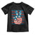 No Kings In America Toddler T Shirt USA Flag Peace Sign Hand 4th of July Patriotic - Wonder Print Shop