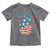 No Kings In America Toddler T Shirt USA Flag Peace Sign Hand 4th of July Patriotic - Wonder Print Shop