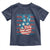 No Kings In America Toddler T Shirt USA Flag Peace Sign Hand 4th of July Patriotic - Wonder Print Shop