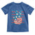 No Kings In America Toddler T Shirt USA Flag Peace Sign Hand 4th of July Patriotic - Wonder Print Shop