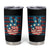 No Kings In America Tumbler Cup USA Flag Peace Sign Hand 4th of July Patriotic - Wonder Print Shop