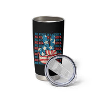 No Kings In America Tumbler Cup USA Flag Peace Sign Hand 4th of July Patriotic - Wonder Print Shop