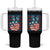 No Kings In America Tumbler With Handle USA Flag Peace Sign Hand 4th of July Patriotic - Wonder Print Shop