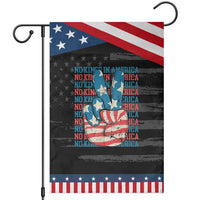 No Kings In America Garden Flag USA Flag Peace Sign Hand 4th of July Patriotic