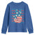 No Kings In America Youth Sweatshirt USA Flag Peace Sign Hand 4th of July Patriotic - Wonder Print Shop