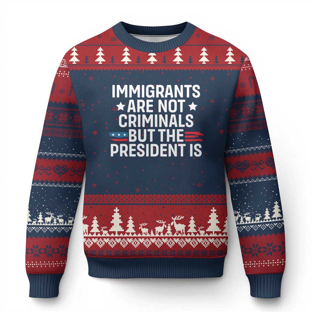 Pro Immigration Ugly Christmas Sweater Social Justice Anti Racism - Wonder Print Shop