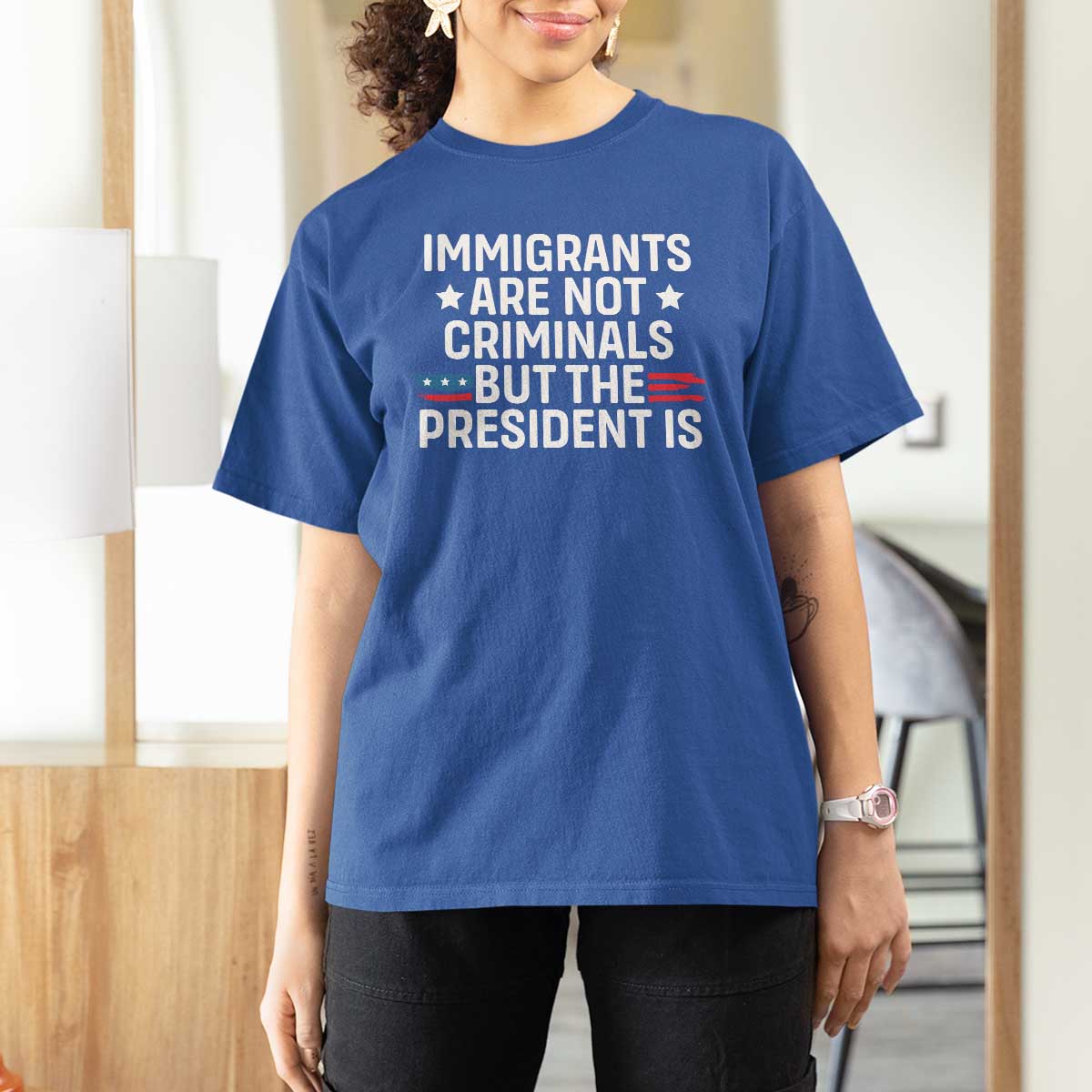 Pro Immigration T Shirt For Women Social Justice Anti Racism - Wonder Print Shop