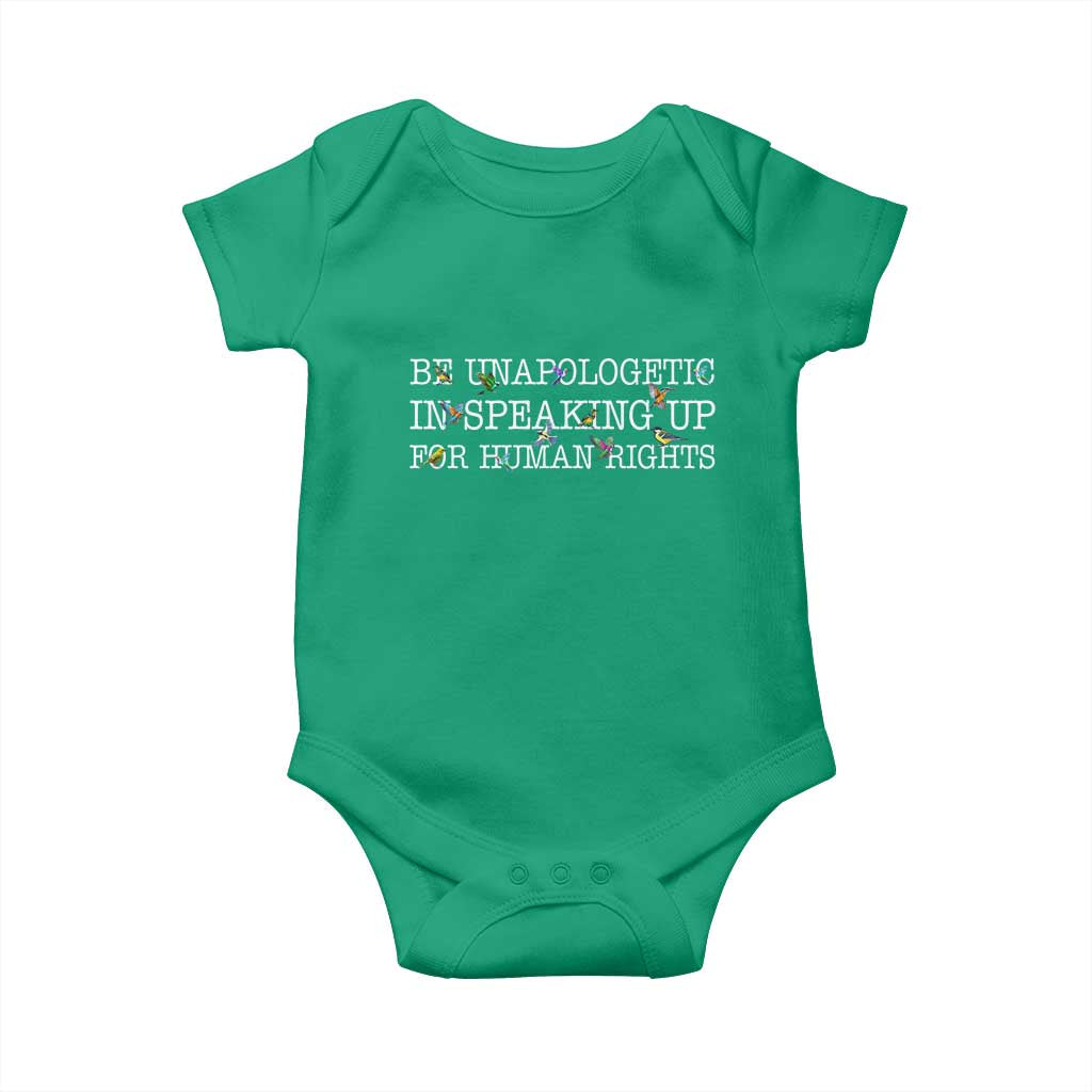 Unapologetic Speaking For Human Rights Baby Onesie Positive Message Protest Bird Diversity - Wonder Print Shop
