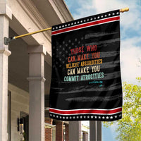 Voltaire Quote Garden Flag Protest Believe Absurdities Commit Atrocities Retro