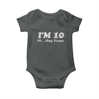 Funny 70th Birthday Gag Gift Baby Onesie Vintage I'm 10 In Dog Years Funny Turning 70 Year Old - Wonder Print Shop