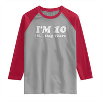 Funny 70th Birthday Gag Gift Raglan Shirt Vintage I'm 10 In Dog Years Funny Turning 70 Year Old - Wonder Print Shop