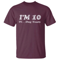 Funny 70th Birthday Gag Gift T Shirt Vintage I'm 10 In Dog Years Funny Turning 70 Year Old - Wonder Print Shop