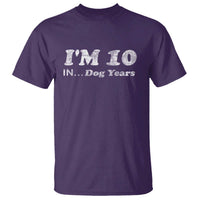 Funny 70th Birthday Gag Gift T Shirt Vintage I'm 10 In Dog Years Funny Turning 70 Year Old - Wonder Print Shop