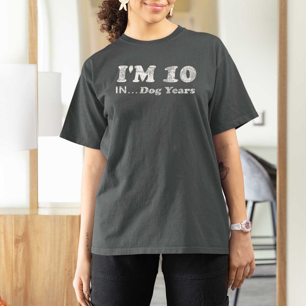 Funny 70th Birthday Gag Gift T Shirt For Women Vintage I'm 10 In Dog Years Funny Turning 70 Year Old - Wonder Print Shop