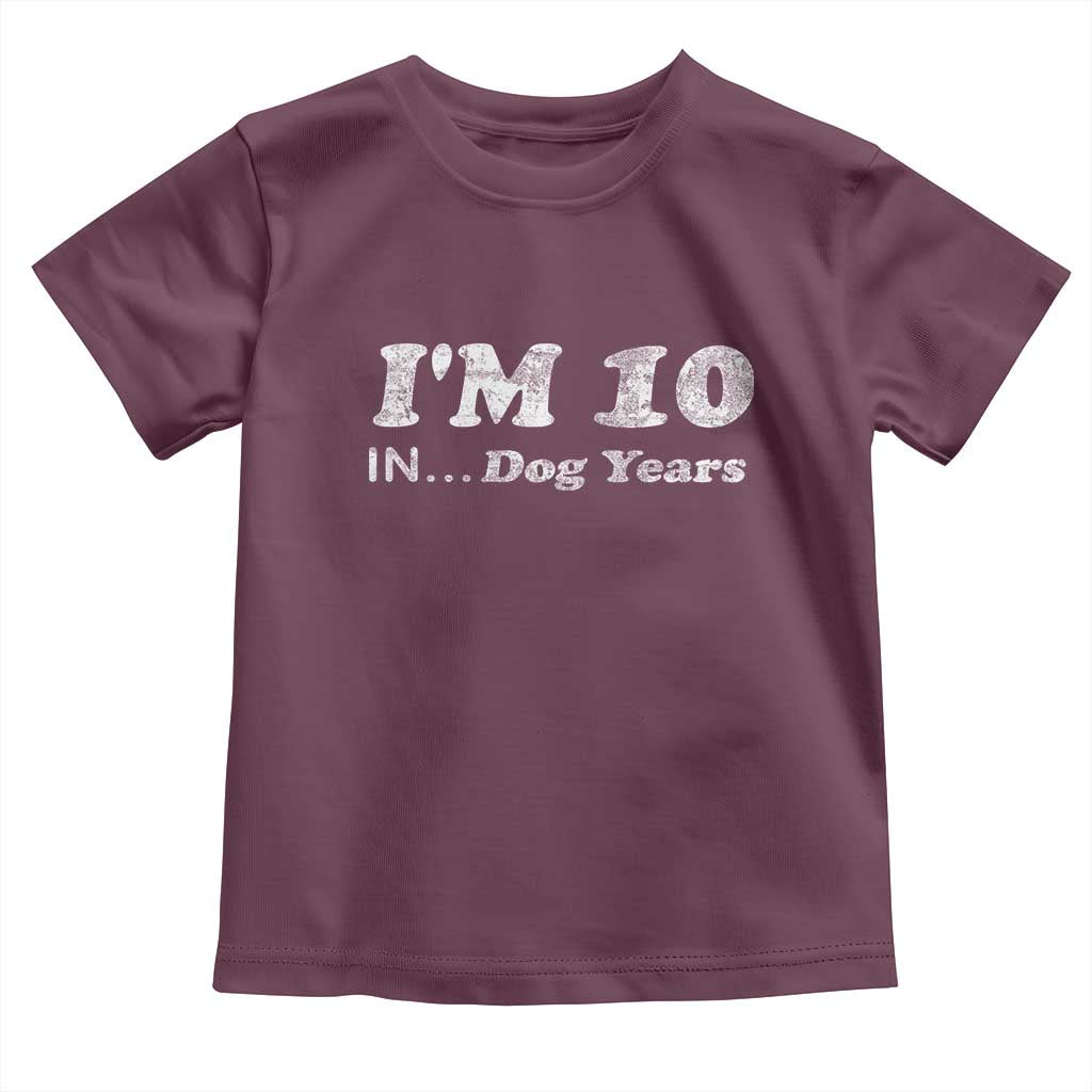 Funny 70th Birthday Gag Gift Toddler T Shirt Vintage I'm 10 In Dog Years Funny Turning 70 Year Old - Wonder Print Shop