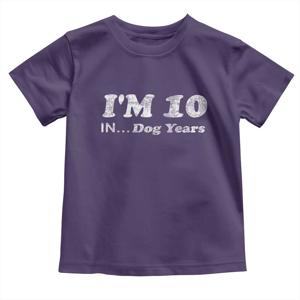 Funny 70th Birthday Gag Gift Toddler T Shirt Vintage I'm 10 In Dog Years Funny Turning 70 Year Old - Wonder Print Shop