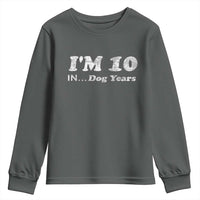 Funny 70th Birthday Gag Gift Youth Sweatshirt Vintage I'm 10 In Dog Years Funny Turning 70 Year Old - Wonder Print Shop