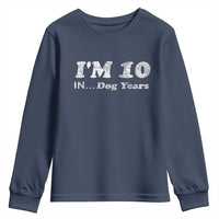 Funny 70th Birthday Gag Gift Youth Sweatshirt Vintage I'm 10 In Dog Years Funny Turning 70 Year Old - Wonder Print Shop