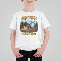 Yellowstone National Park Do Not Pet The Fluffy Cows Bison T Shirt For Kid