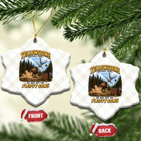 Yellowstone National Park Do Not Pet The Fluffy Cows Bison Ceramic Ornament