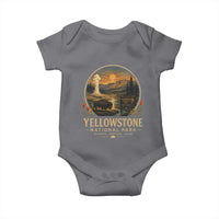 Vintage Yellowstone National Park Vintage Bison Geyser Baby Onesie Wyoming Montana Idaho Hiking Camping