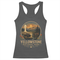 Vintage Yellowstone National Park Vintage Bison Geyser Racerback Tank Top Wyoming Montana Idaho Hiking Camping