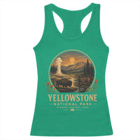Vintage Yellowstone National Park Vintage Bison Geyser Racerback Tank Top Wyoming Montana Idaho Hiking Camping