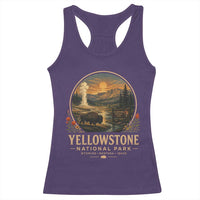 Vintage Yellowstone National Park Vintage Bison Geyser Racerback Tank Top Wyoming Montana Idaho Hiking Camping
