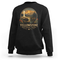 Vintage Yellowstone National Park Vintage Bison Geyser Sweatshirt Wyoming Montana Idaho Hiking Camping