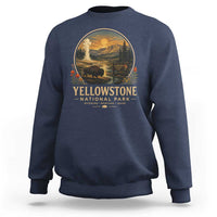 Vintage Yellowstone National Park Vintage Bison Geyser Sweatshirt Wyoming Montana Idaho Hiking Camping