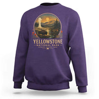 Vintage Yellowstone National Park Vintage Bison Geyser Sweatshirt Wyoming Montana Idaho Hiking Camping