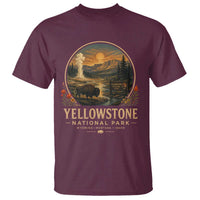 Vintage Yellowstone National Park Vintage Bison Geyser T Shirt Wyoming Montana Idaho Hiking Camping