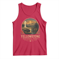 Vintage Yellowstone National Park Vintage Bison Geyser Tank Top Wyoming Montana Idaho Hiking Camping