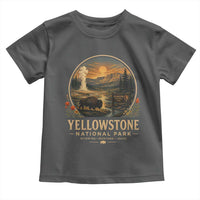 Vintage Yellowstone National Park Vintage Bison Geyser Toddler T Shirt Wyoming Montana Idaho Hiking Camping