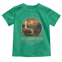 Vintage Yellowstone National Park Vintage Bison Geyser Toddler T Shirt Wyoming Montana Idaho Hiking Camping