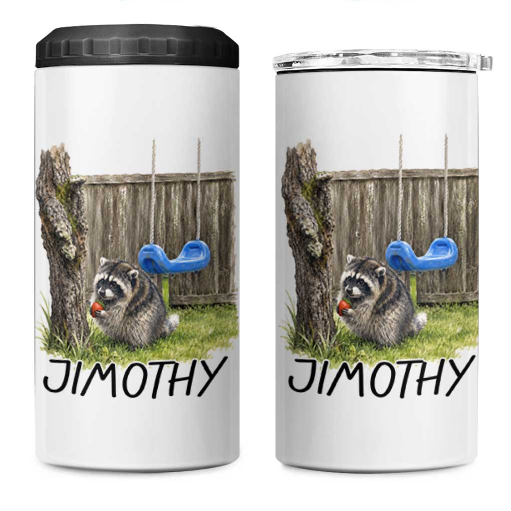 Jimothy Raccoon 4 in 1 Can Cooler Tumbler Cute Seattle Trash Panda Viral Meme