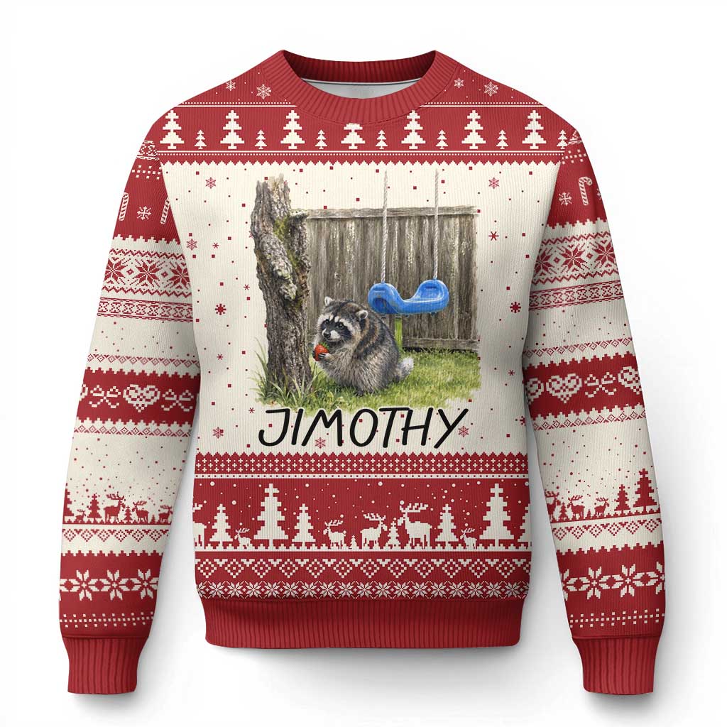 Jimothy Raccoon Ugly Christmas Sweater Cute Seattle Trash Panda Viral Meme
