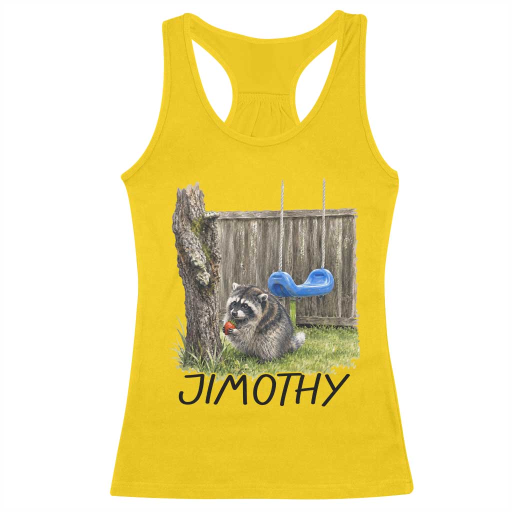 Jimothy Raccoon Racerback Tank Top Cute Seattle Trash Panda Viral Meme