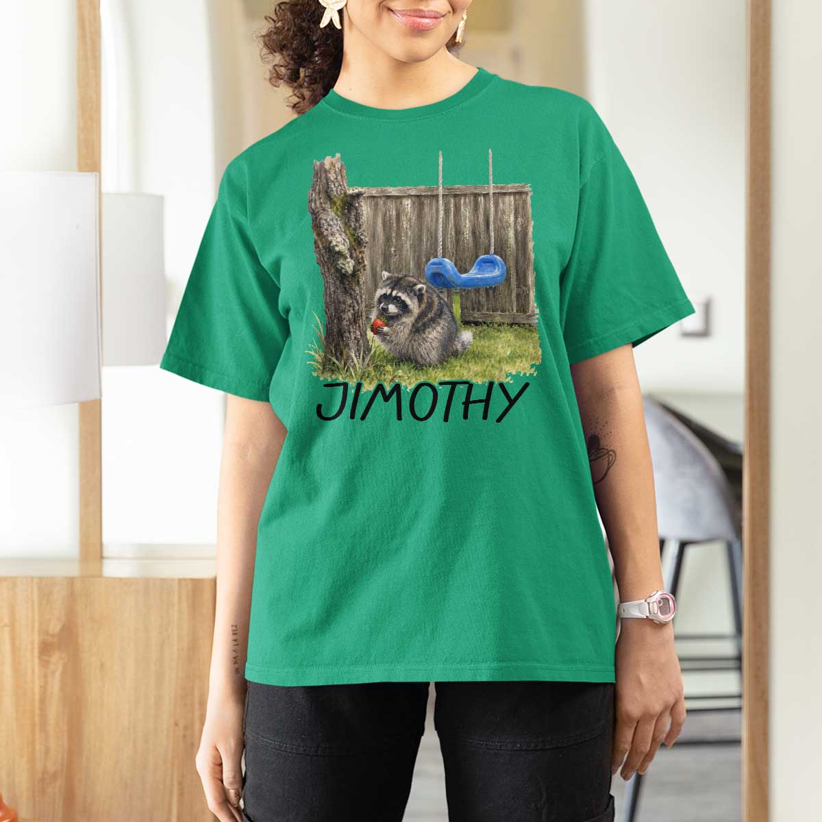 Jimothy Raccoon T Shirt For Women Cute Seattle Trash Panda Viral Meme