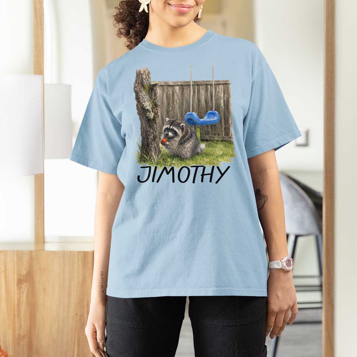 Jimothy Raccoon T Shirt For Women Cute Seattle Trash Panda Viral Meme