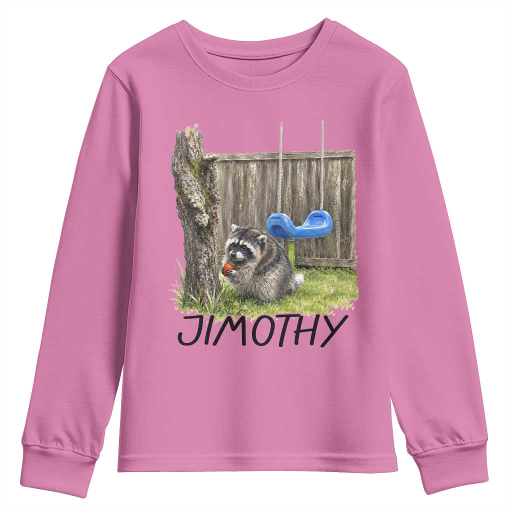 Jimothy Raccoon Youth Sweatshirt Cute Seattle Trash Panda Viral Meme